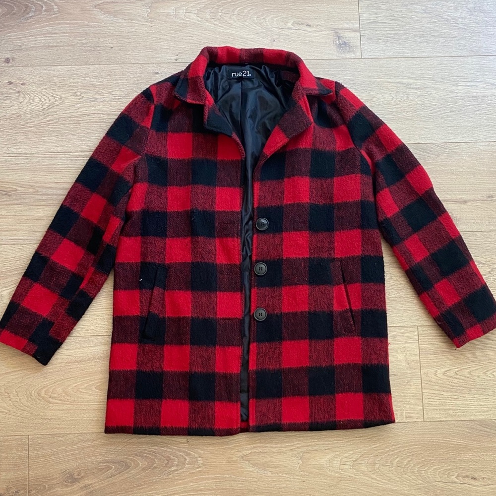 Rue 21 plaid peacoat